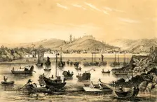 Ningbo, one of the five ports opened by the late treaty to British commerce China, 1847. Artist: JW Giles