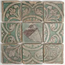 Nine Tiles, French, 14th century. Creator: Unknown