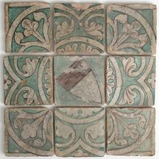 Nine Tiles, French, 14th century. Creator: Unknown