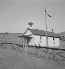 Nine a.m., four pupils attend this day, of the seven...eastern Oregon county school, 1939. Creator: Dorothea Lange