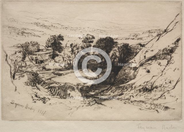 Nine Barrow Down, 1877. Creator: Francis Seymour Haden (British, 1818-1910).