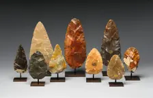 Nine Bifaces, Acheulean, 700,000-200,000 B.C. Creator: Unknown