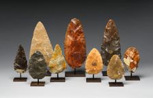 Nine Bifaces, Acheulean, 700,000-200,000 B.C. Creator: Unknown