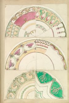 Nine Designs for Decorated Plates, 1845-55. Creator: Alfred Crowquill