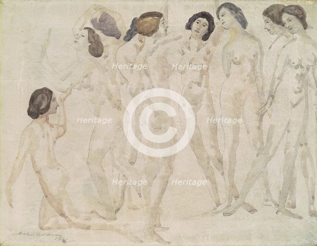 Nine Figures, 1921. Creator: Arthur Davies.