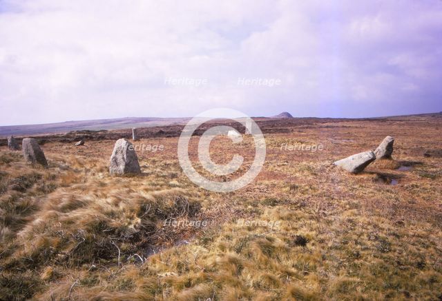 Nine Maidens Stone Circle, Cornwall, 20th century. Artist: CM Dixon.