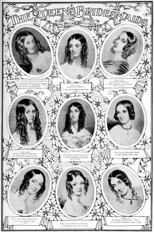 Nine of Queen Victoria's bridesmaids, 10 February 1840