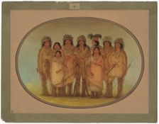 Nine Ojibbeway Indians in London, 1861/1869. Creator: George Catlin