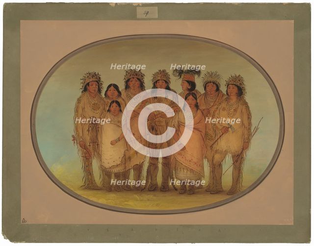 Nine Ojibbeway Indians in London, 1861/1869. Creator: George Catlin.