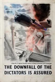 Ninety four 4-engined bombers attack Le Creusot armament works in daylight, between 1939 and 1946. Creators: Central Office of Information, Michael O'Connell