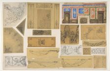 Nineteen designs for the painted decoration of interiors, 1830-97. Creators: Jules-Edmond-Charles Lachaise, Eugène-Pierre Gourdet