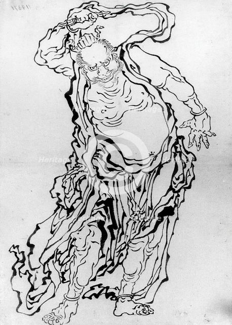 Nio the Guardian, 18th-19th century. Creator: School of Katsushika Hokusai.