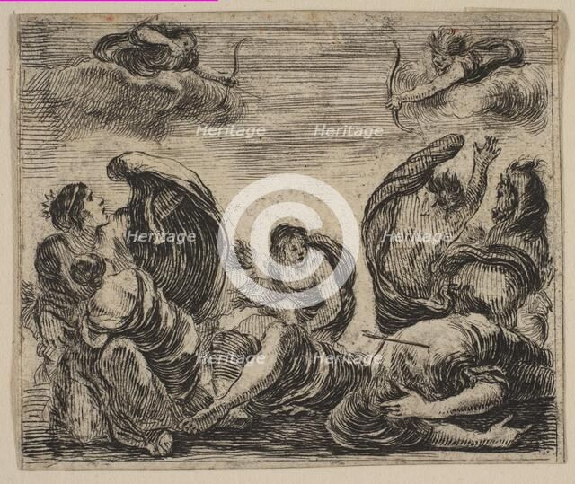 Niobe, from 'Game of Mythology' (Jeu de la Mythologie), 1644. Creator: Stefano della Bella.