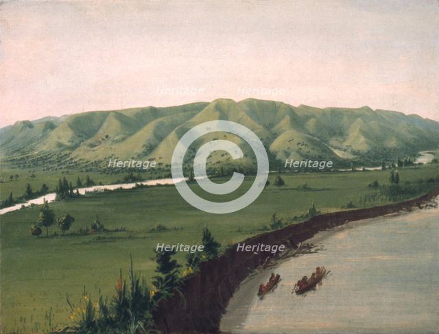Nishnabottana Bluffs, 1070 Miles above St. Louis, 1832. Creator: George Catlin.