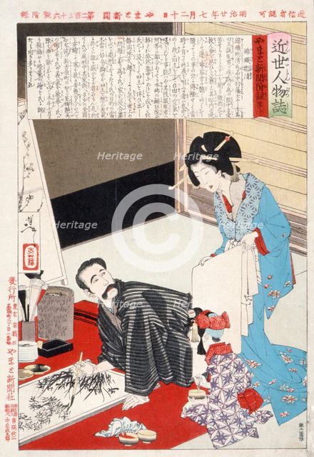 Nishigori Takekiyo Painting, July 1887. Creator: Tsukioka Yoshitoshi.