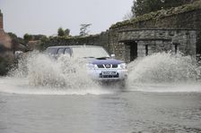 Nissan Pick up truck on Flooded road at Beaulieu 2008