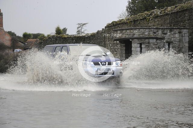 Nissan Pick up truck on Flooded road at Beaulieu 2008. Artist: Unknown.