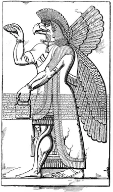 Nisroch, Assyrian god, mid 19th century