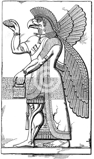 Nisroch, Assyrian god, mid 19th century. Artist: Unknown