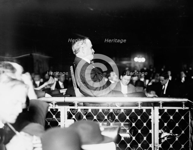N.J. Hayes on stand, 1912. Creator: Bain News Service.