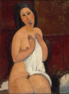 Nu assis à la chemise, 1917. Creator: Modigliani, Amedeo (1884-1920)
