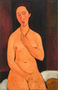Nu assis au collier, 1917-1918. Creator: Amadeo Modigliani