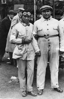 Nuvolari (left) and Campari, Ulster T.T. 1930. Creator: Unknown