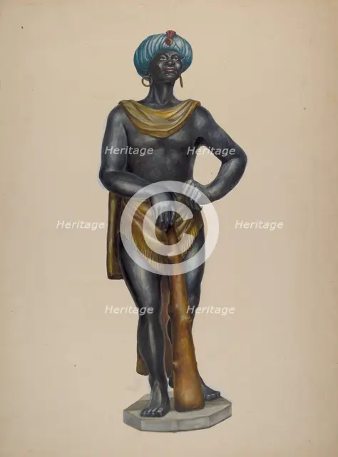 Nubian Slave Figure, c. 1937. Creator: Walter Hochstrasser.