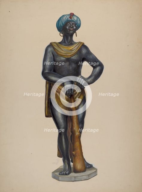 Nubian Slave Figure, c. 1937. Creator: Walter Hochstrasser.