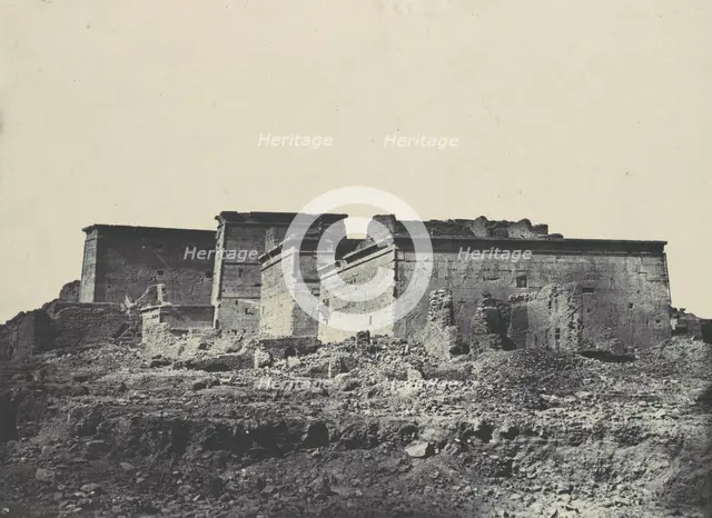 Nubie. Grand Temple d'Isis, A Philoe. Vue générale prise du nord, 1850. Creator: Maxime du Camp.