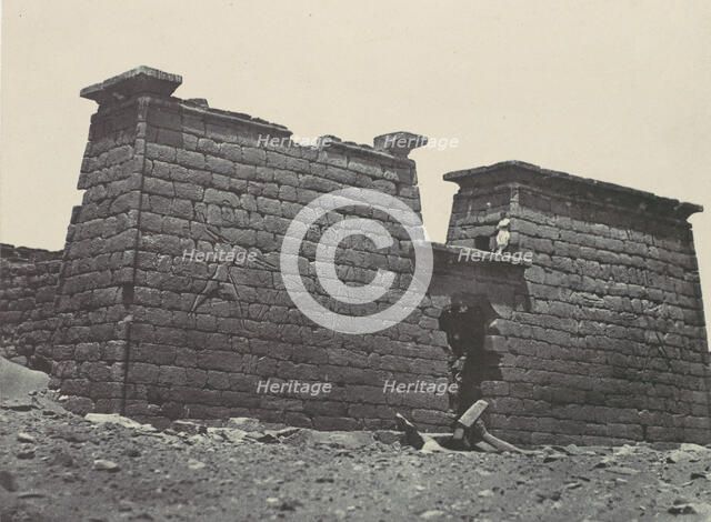 Nubie. Hémi-Spéos de Sébour. Pylônes, 1850. Creator: Maxime du Camp.