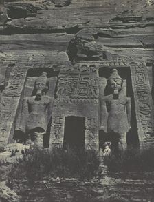 Nubie. Ibsamboul. Entrée du Spéos d'Hathor, 1850. Creator: Maxime du Camp