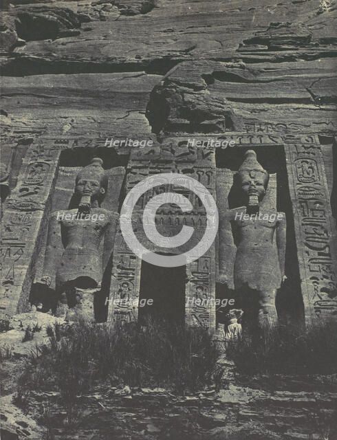 Nubie. Ibsamboul. Entrée du Spéos d'Hathor, 1850. Creator: Maxime du Camp.