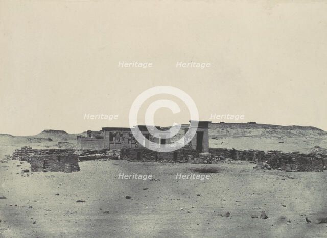 Nubie. Temple et Village de Débôd. Parembole de l'itinéraire d'Antonin, 1850. Creator: Maxime du Camp.