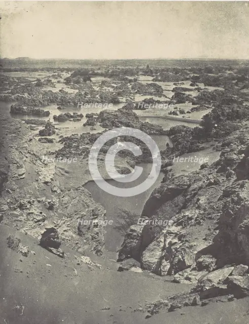 Nubie. Vue Cavalière de la Seconde Cataracte, 1850. Creator: Maxime du Camp.