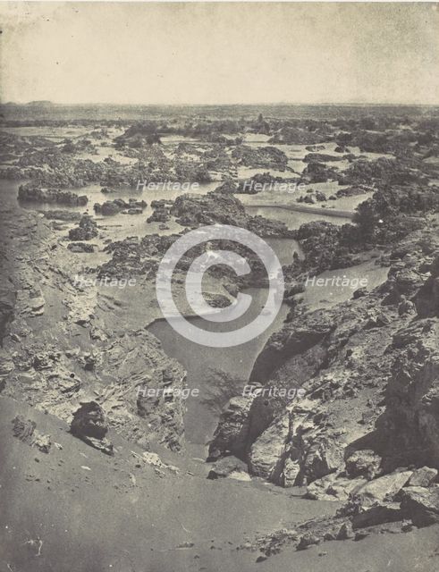 Nubie. Vue Cavalière de la Seconde Cataracte, 1850. Creator: Maxime du Camp.