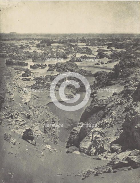 Nubie. Vue Cavalière de la Seconde Cataracte, 1850. Creator: Maxime du Camp.