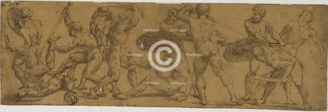 Nude Warriors Fighting, n.d. Creator: Unknown.