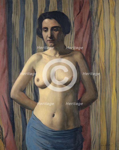Nude with Blue Sash, 1922. Creator: Felix Vallotton.