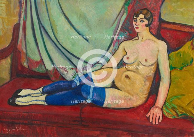 Nude with blue stockings, 1916. Creator: Valadon, Suzanne (1865-1938).