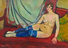 Nude with blue stockings, 1916. Creator: Valadon, Suzanne (1865-1938)