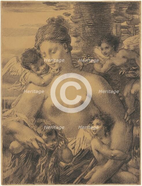 Nude with Cherubim, 1860s-1870s. Creator: William P. Babcock.