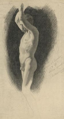 Nude with raised hands, 1857. Creator: Frantisek Klimkovic