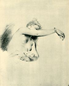 Nude with Right Arm Raised 1717-1718, (1943). Creator: Jean-Antoine Watteau