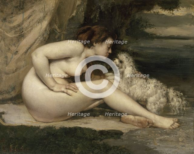 Nude Woman with a Dog, 1861-1862. Artist: Courbet, Gustave (1819-1877)