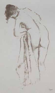 Nude Woman with Towel, Standing, 1891-92. Creator: Edgar Degas (French, 1834-1917)