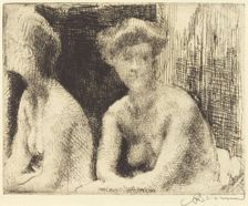 Nude Woman by a Looking Glass (Femme Nue Auprès d'une Glace), 1889. Creator: Paul Albert Besnard