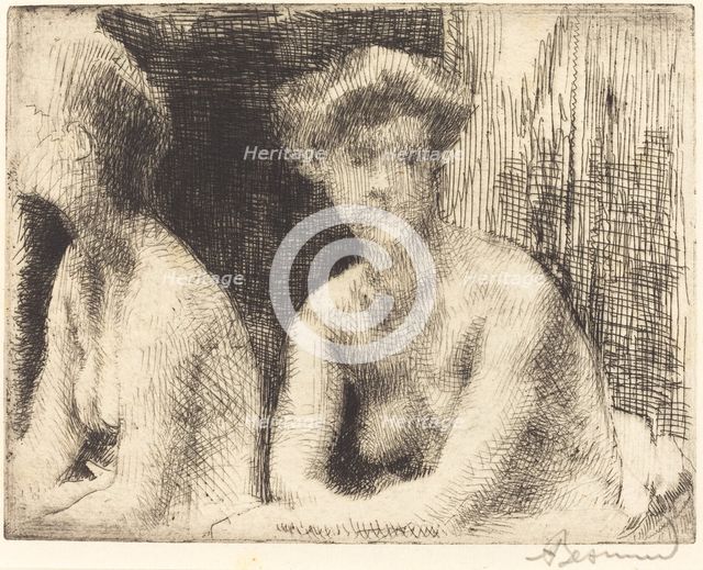 Nude Woman by a Looking Glass (Femme Nue Auprès d'une Glace), 1889. Creator: Paul Albert Besnard.