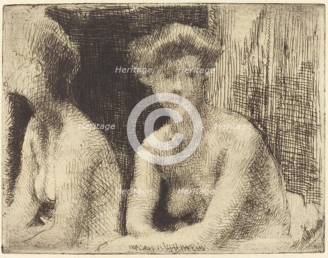 Nude Woman by a Looking Glass (Femme Nue Auprès d'une Glace), 1889. Creator: Paul Albert Besnard.