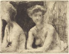 Nude Woman by a Looking Glass (Femme Nue Auprès d'une Glace), 1889. Creator: Paul Albert Besnard